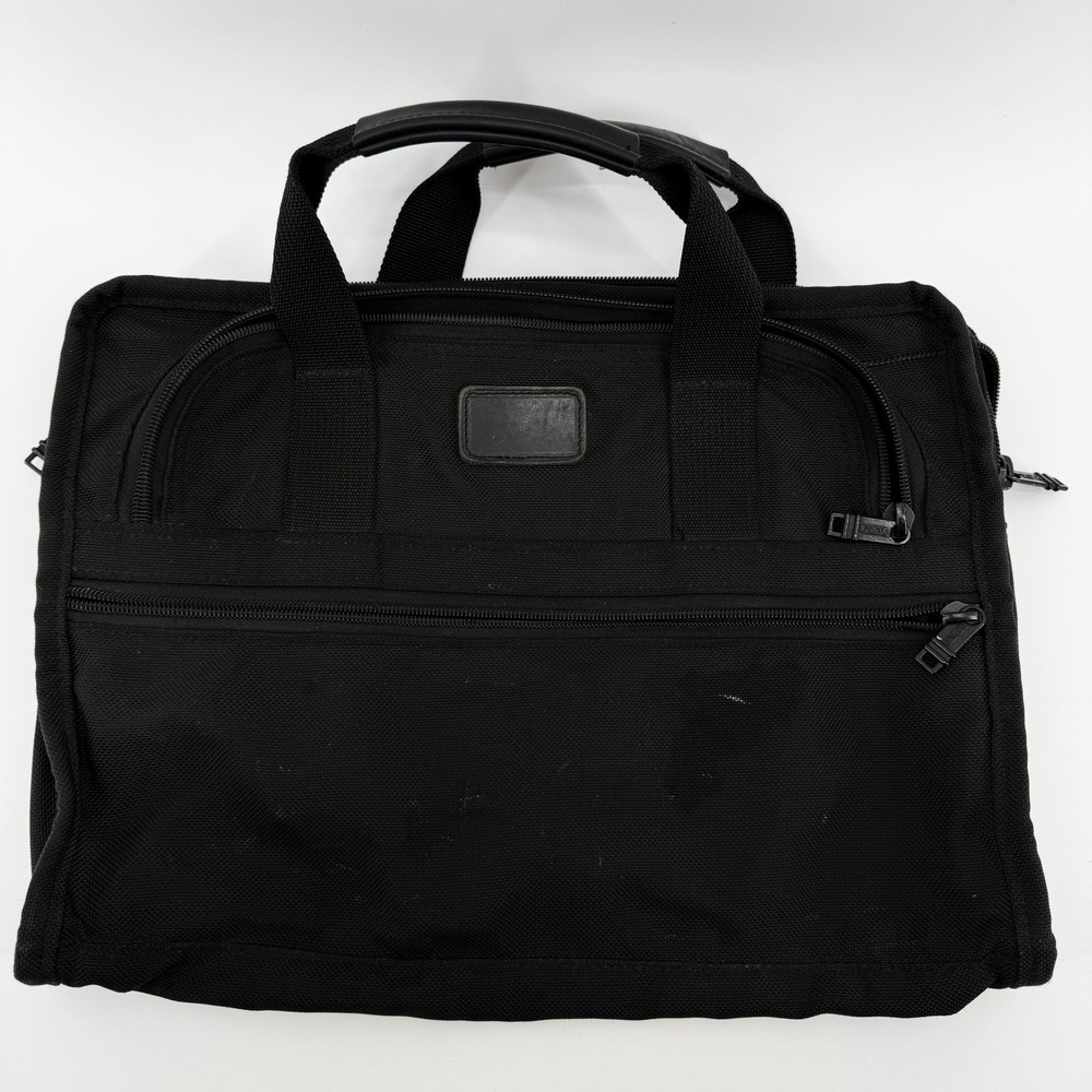 Tumi Black Nylon Expandable‎ Laptop Briefcase Messenger Bag Travel Vacation Gift - Picture 10 of 14